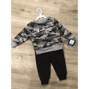 CHAMPION ATHLETICWEAR Baby Boy’s Fleece Crew & Joggers, 2-piece Set, 24 Months